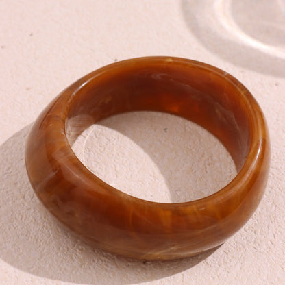 Resin Oval Wide Geometric Curved Bracelet For Women