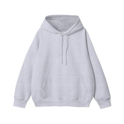 Simple Loose Cotton Silver Fox Velvet Hooded Pullover Men
