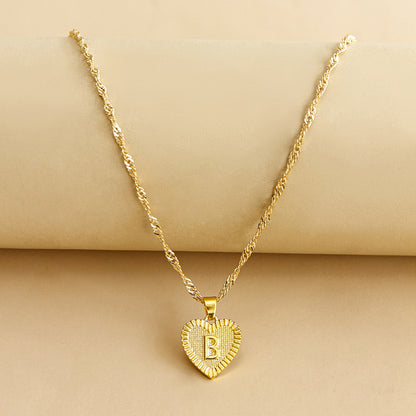 26 English Initial Letter Pendant Necklaces For Women