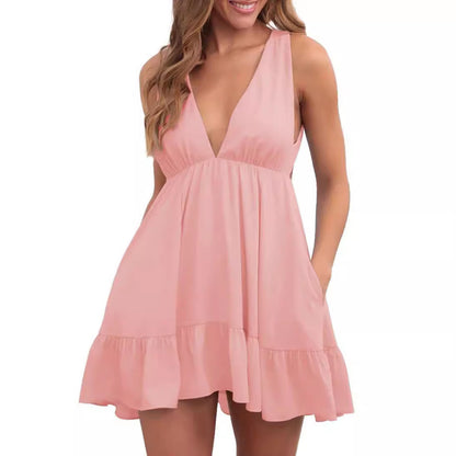 Backless Sleeveless Sling Dress Women