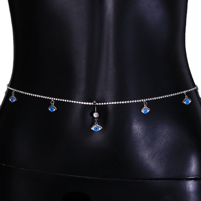 Human Piercing Devil's Eye Navel Chain
