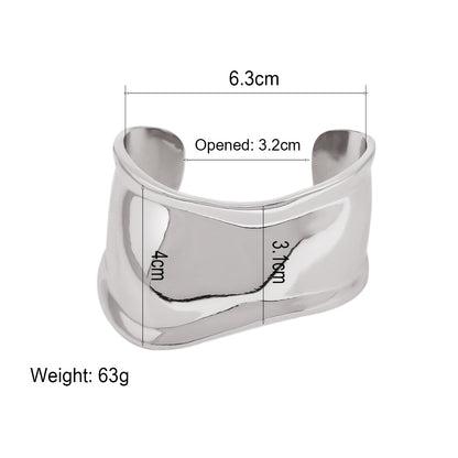 All-match Alloy Irregular Glossy Metal Bracelet For Women