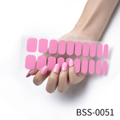 Gel Nail Stickers Pure Color UV Semi-curing Phototherapy