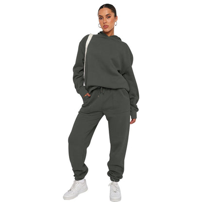 Hooded Long Sleeve Sweater Women's Clothing Fashion Casual Trousers Suit