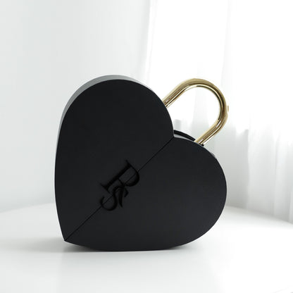 Flower Color Material Valentine's Day Lock Cylinder Gift Box Flower Love Box Heart-shaped Metal Portable