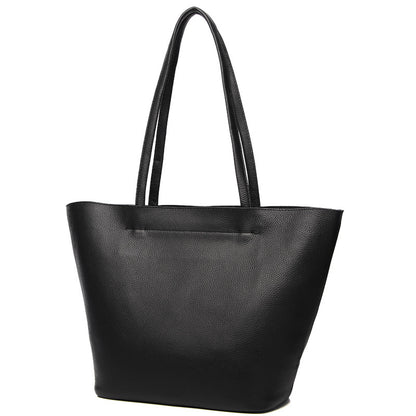 Take A Simple Large-capacity First Layer Cowhide One-shoulder Tote Bag