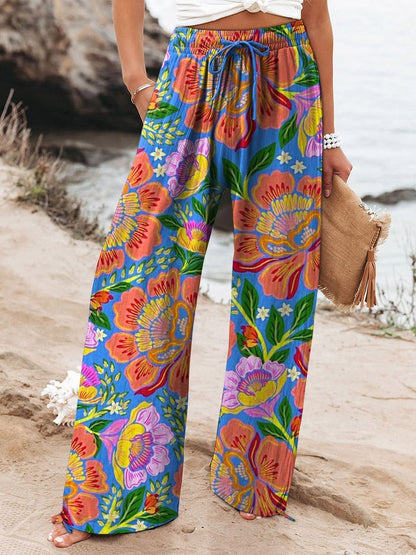 Hot Selling Wide Leg Colorful Graffiti Women's Casual Pants