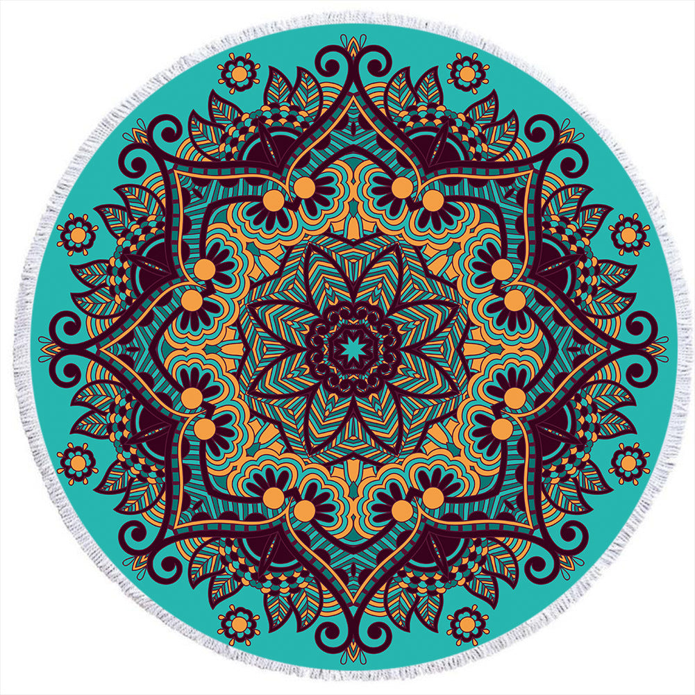 Round Printed Beach Towel Microfiber Plus Flow