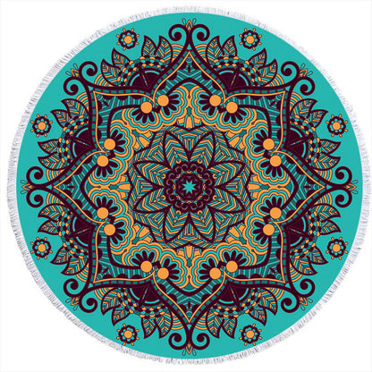 Round Printed Beach Towel Microfiber Plus Flow