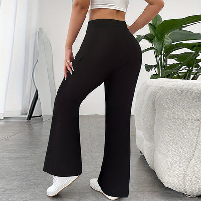 Ins European And American Fashion Slim Fit Plus Size Black Trousers