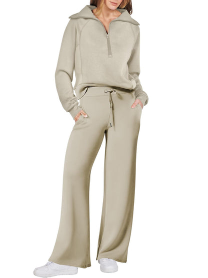 Loose Wide Leg Pants Sports Suit