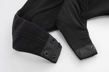 Black Heart Shape Collar Off-the-shoulder Design Jumpsuit