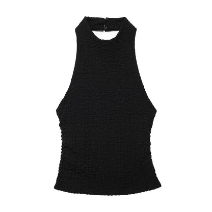 Stylish Good Texture Hanging Collar Top
