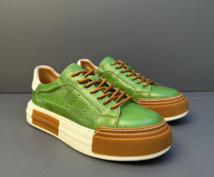 Genuine Leather Breathable Men's Shoes Casual Soft Leather Sneakers