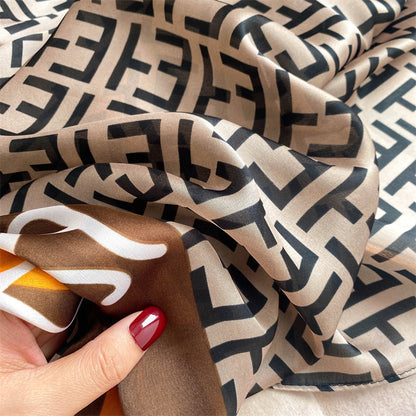 New Silk Satin Thin Shawl Tide Brand Beach Towel