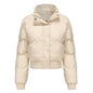 Women's Short Long Sleeve High Collar Warm Coat