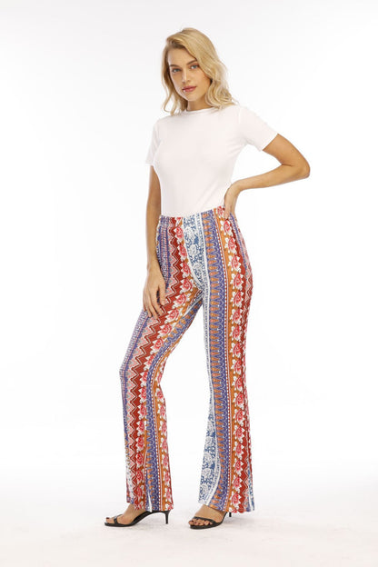 Hip Retro Printed Bootleg Pants Casual Pants