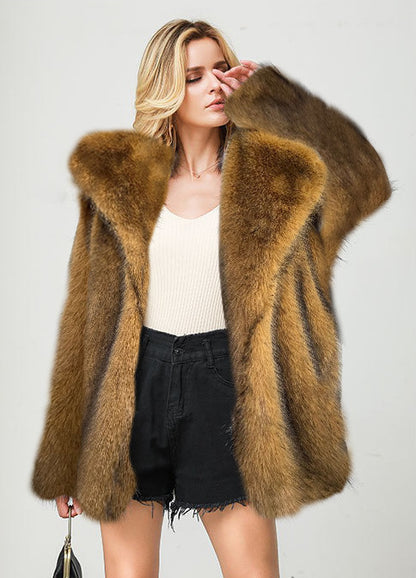 Fur Mid-length Coat Suit Warm Fur Coat