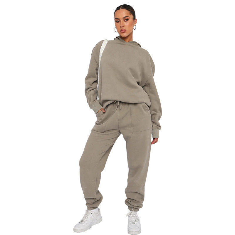 Hooded Long Sleeve Sweater Women's Clothing Fashion Casual Trousers Suit