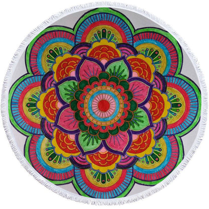 Microfiber 3D Printed Round Beach Towel