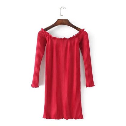Women's Bottoming Slim Solid Color Knitted Dress