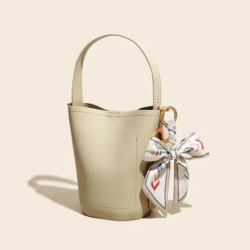 Genuine Leather Bucket Bag