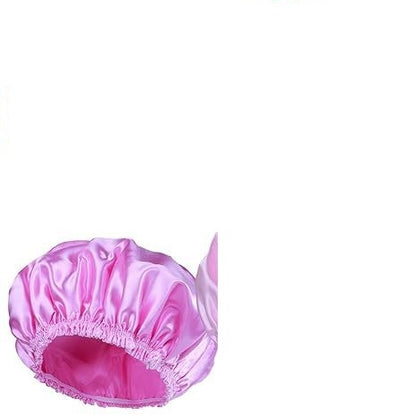 Double-layer Shower Cap Satin Long Hair Shower Cap Universal