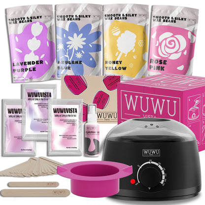 Waxing Gift Set 29pc Gold-Standard Hard Wax Kit With Wax Warmer & Beads For Full Body, Brazilian Hair Removal