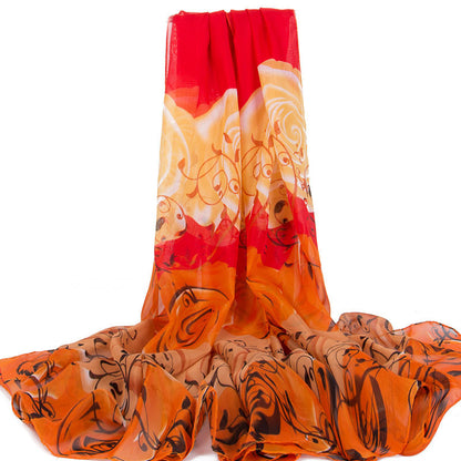 Spring And Autumn New Silk Scarf Versatile Decorative Winter Artificial Silk Beach Towel