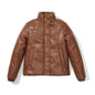 European Size Short Autumn And Winter Leather Coat Women's European And American Thickened Cotton-padded Coat