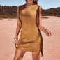 Women's Casual Vacation Bohemian Style Side Fringe Design V-neck Dress